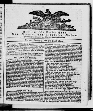 Berlinische Nachrichten von Staats- und gelehrten Sachen vom 08.08.1805