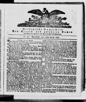 Berlinische Nachrichten von Staats- und gelehrten Sachen vom 10.08.1805