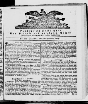 Berlinische Nachrichten von Staats- und gelehrten Sachen vom 07.09.1805