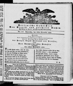 Berlinische Nachrichten von Staats- und gelehrten Sachen vom 26.09.1805