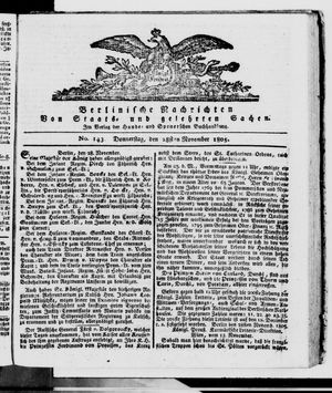Berlinische Nachrichten von Staats- und gelehrten Sachen vom 28.11.1805
