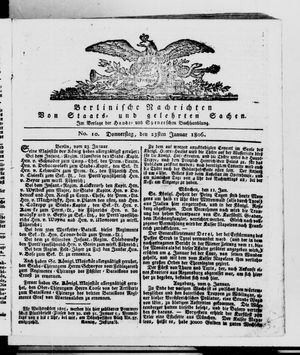 Berlinische Nachrichten von Staats- und gelehrten Sachen on Jan 23, 1806