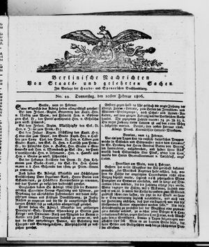 Berlinische Nachrichten von Staats- und gelehrten Sachen on Feb 20, 1806