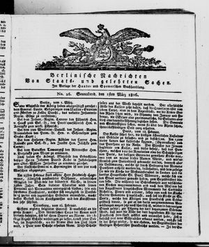 Berlinische Nachrichten von Staats- und gelehrten Sachen on Mar 1, 1806