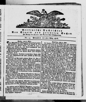 Berlinische Nachrichten von Staats- und gelehrten Sachen vom 08.03.1806