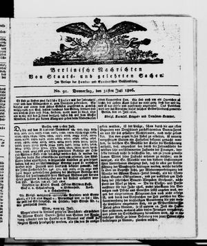 Berlinische Nachrichten von Staats- und gelehrten Sachen vom 31.07.1806