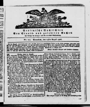 Berlinische Nachrichten von Staats- und gelehrten Sachen vom 23.08.1806