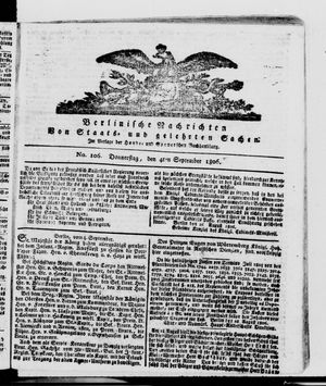Berlinische Nachrichten von Staats- und gelehrten Sachen on Sep 4, 1806