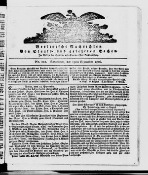 Berlinische Nachrichten von Staats- und gelehrten Sachen on Sep 13, 1806