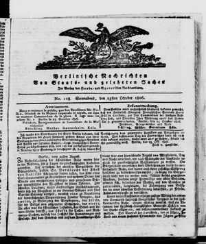 Berlinische Nachrichten von Staats- und gelehrten Sachen on Oct 25, 1806