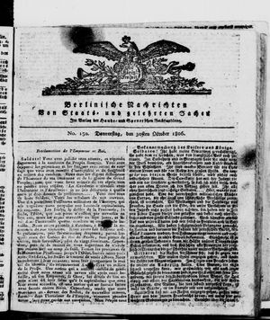 Berlinische Nachrichten von Staats- und gelehrten Sachen vom 30.10.1806
