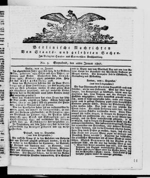 Berlinische Nachrichten von Staats- und gelehrten Sachen vom 10.01.1807