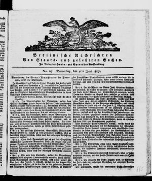 Berlinische Nachrichten von Staats- und gelehrten Sachen on Jun 4, 1807