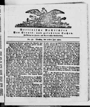 Berlinische Nachrichten von Staats- und gelehrten Sachen on Jul 21, 1807