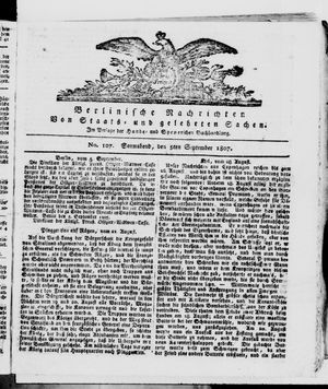 Berlinische Nachrichten von Staats- und gelehrten Sachen vom 05.09.1807