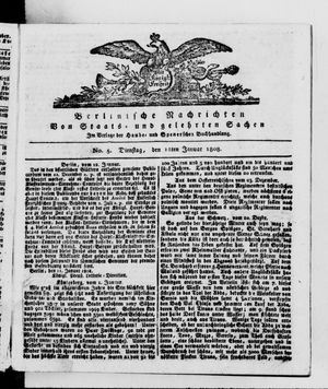 Berlinische Nachrichten von Staats- und gelehrten Sachen vom 12.01.1808