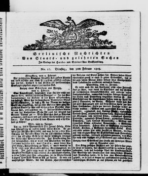 Berlinische Nachrichten von Staats- und gelehrten Sachen vom 09.02.1808