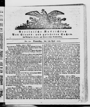 Berlinische Nachrichten von Staats- und gelehrten Sachen vom 07.04.1808