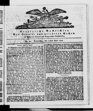 Berlinische Nachrichten von Staats- und gelehrten Sachen vom 21.04.1808