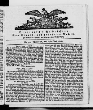 Berlinische Nachrichten von Staats- und gelehrten Sachen vom 23.04.1808