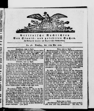 Berlinische Nachrichten von Staats- und gelehrten Sachen vom 10.05.1808