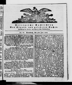 Berlinische Nachrichten von Staats- und gelehrten Sachen vom 04.06.1808