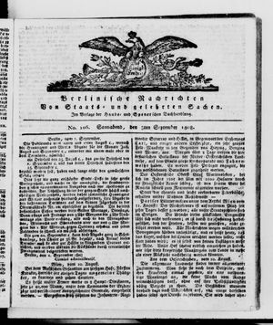 Berlinische Nachrichten von Staats- und gelehrten Sachen vom 03.09.1808