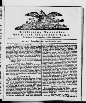 Berlinische Nachrichten von Staats- und gelehrten Sachen vom 08.09.1808