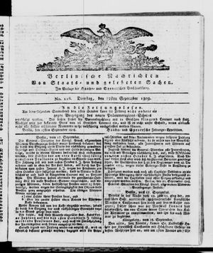 Berlinische Nachrichten von Staats- und gelehrten Sachen vom 27.09.1808