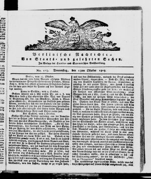 Berlinische Nachrichten von Staats- und gelehrten Sachen vom 13.10.1808