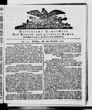 Berlinische Nachrichten von Staats- und gelehrten Sachen vom 08.11.1808