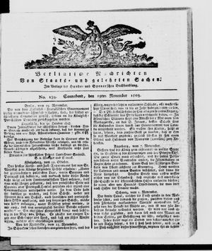 Berlinische Nachrichten von Staats- und gelehrten Sachen vom 19.11.1808