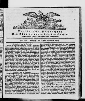 Berlinische Nachrichten von Staats- und gelehrten Sachen vom 22.11.1808