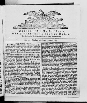 Berlinische Nachrichten von Staats- und gelehrten Sachen vom 10.01.1809