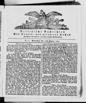 Berlinische Nachrichten von Staats- und gelehrten Sachen vom 12.01.1809
