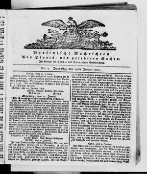 Berlinische Nachrichten von Staats- und gelehrten Sachen on Jan 19, 1809