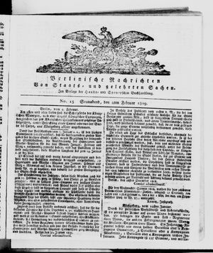 Berlinische Nachrichten von Staats- und gelehrten Sachen vom 04.02.1809