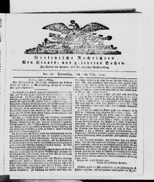Berlinische Nachrichten von Staats- und gelehrten Sachen vom 02.03.1809