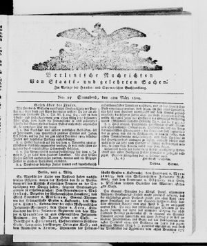 Berlinische Nachrichten von Staats- und gelehrten Sachen vom 04.03.1809