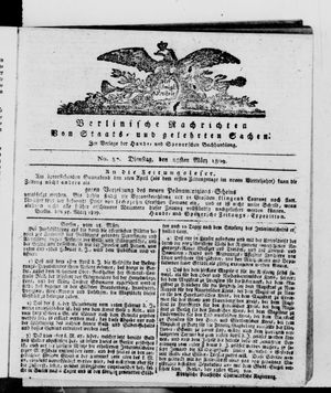 Berlinische Nachrichten von Staats- und gelehrten Sachen vom 28.03.1809