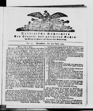 Berlinische Nachrichten von Staats- und gelehrten Sachen vom 08.04.1809