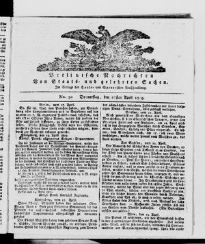 Berlinische Nachrichten von Staats- und gelehrten Sachen vom 27.04.1809