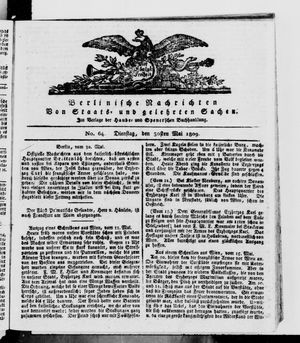 Berlinische Nachrichten von Staats- und gelehrten Sachen vom 30.05.1809