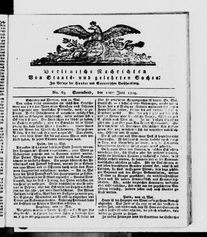 Berlinische Nachrichten von Staats- und gelehrten Sachen vom 10.06.1809