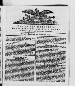 Berlinische Nachrichten von Staats- und gelehrten Sachen on Jul 20, 1809