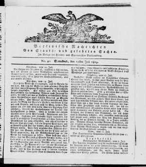 Berlinische Nachrichten von Staats- und gelehrten Sachen vom 29.07.1809