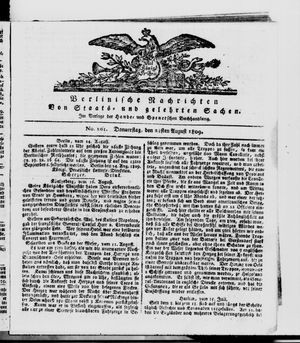 Berlinische Nachrichten von Staats- und gelehrten Sachen vom 24.08.1809