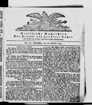 Berlinische Nachrichten von Staats- und gelehrten Sachen vom 05.10.1809