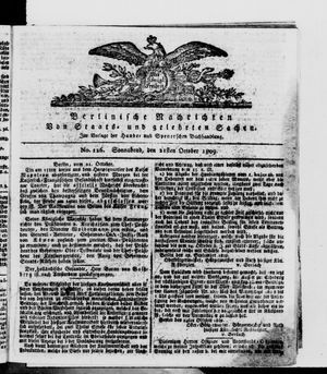 Berlinische Nachrichten von Staats- und gelehrten Sachen vom 21.10.1809