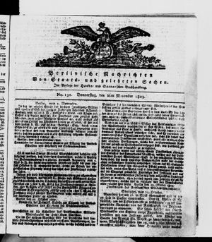 Berlinische Nachrichten von Staats- und gelehrten Sachen vom 02.11.1809